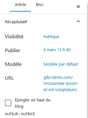 épingler un article en haut du blog